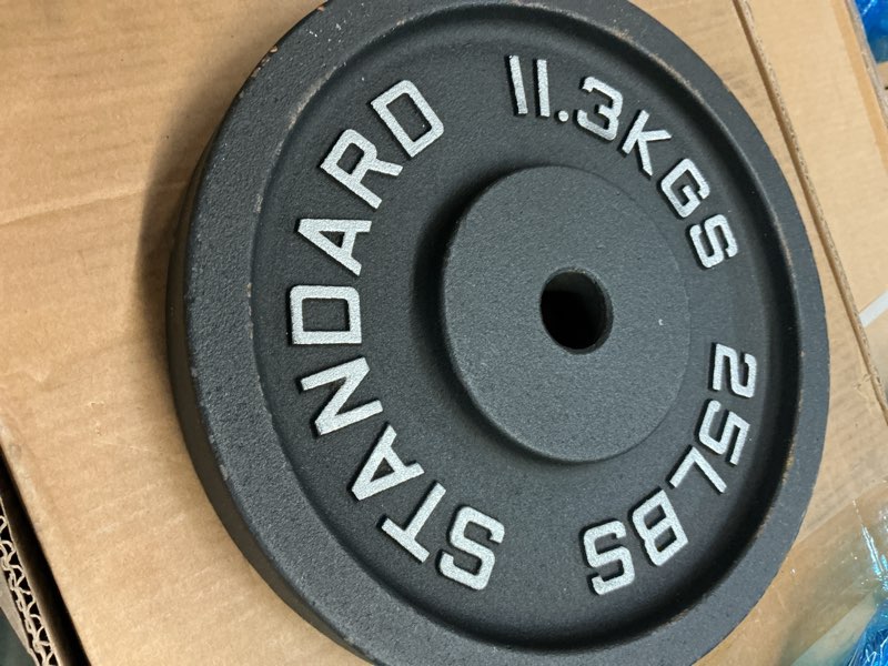Condition photo showing Good Condition for CAP Barbell Gray Olympic Cast Iron Weight Plate, 25 lb(2 pcs)