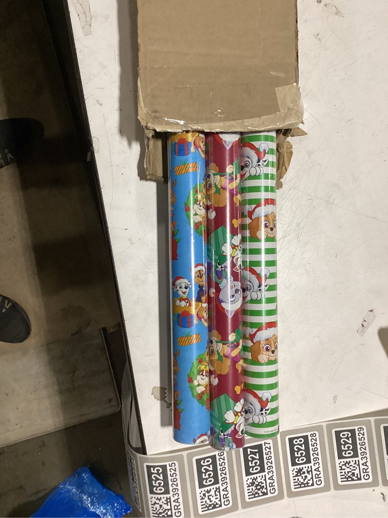 Condition photo showing Good Condition for hallmark paw patrol christmas wrapping paper rolls (3 rolls: 105 sq. ft. total) gift wrap for kids, grandchildren, toddlers