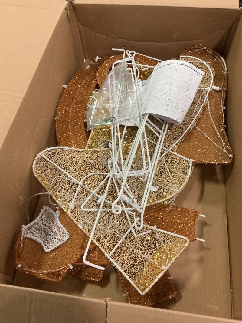 Condition photo showing Good Condition for 48Inch Large Outdoor Lighted Nativity Scene Christmas Decoration, Christmas Holy Family Set for Yard