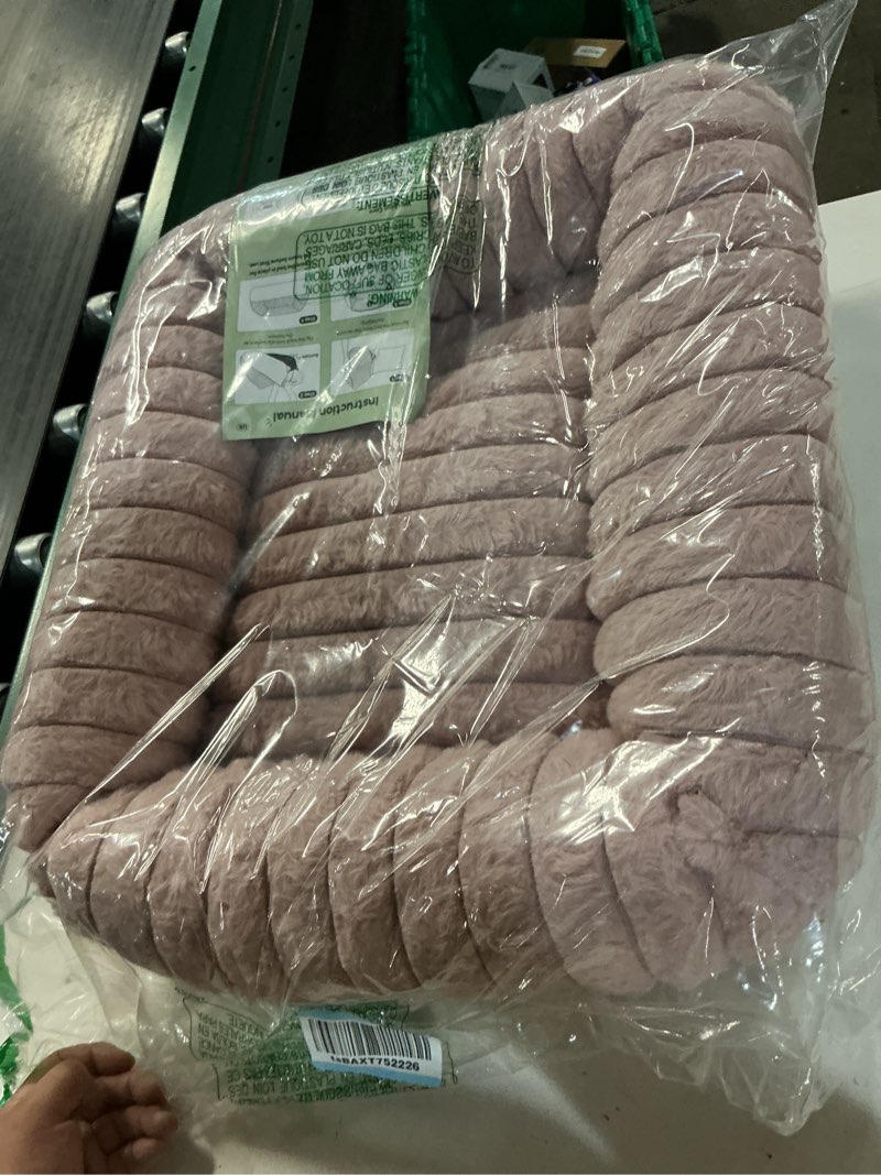 Condition photo showing Good Condition for furtime dog bed for small dogs, washable orthopedic dog bed with removable cover, rectangle soft calming sleeping puppy bed durable pet cuddler with anti-slip bottom s (20"x19"x6") pink