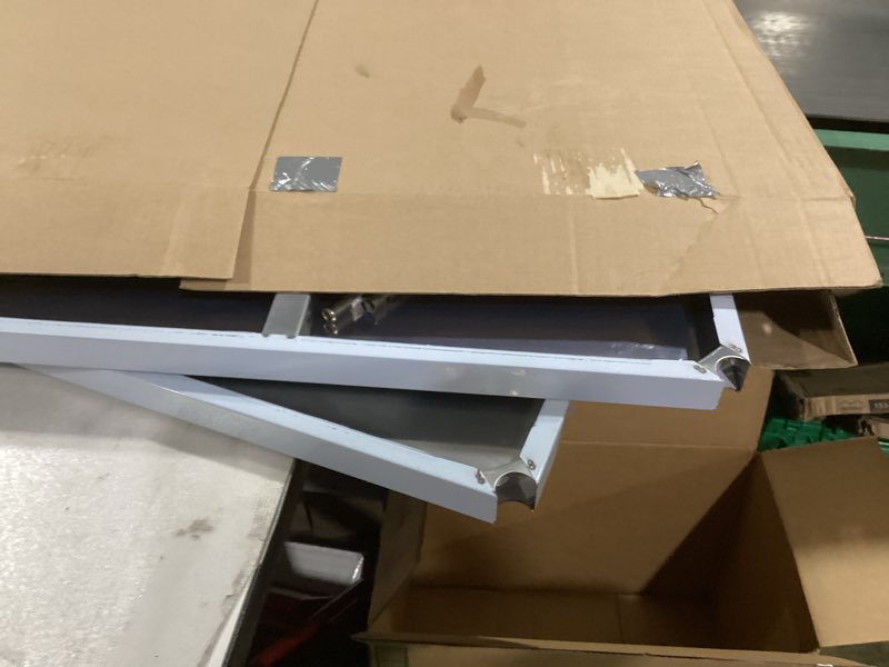 Condition photo showing As Is for susunnus Stainless Steel Shelf,Kitchen Storage Shelves,Microwave Shelf,Mini Fridge Shelves,Adjustable Layers,Open Lower Tier,Laundry Room, Repository (2tier(23.6x15.7x53.1in))