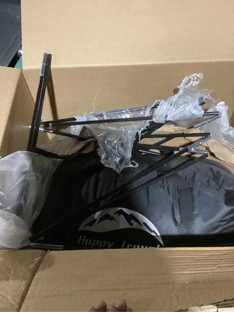 Condition photo showing Good Condition for Happy Travel Bike Storage Tent Shed, Outdoor Waterproof Bicycle Covers Shelter with Window for 2/3/4/6/8 Bikes,Oversized Outside Portable Sheds for Lawn Mower,Garden Tools Arch-8x7x5.6ft-Black