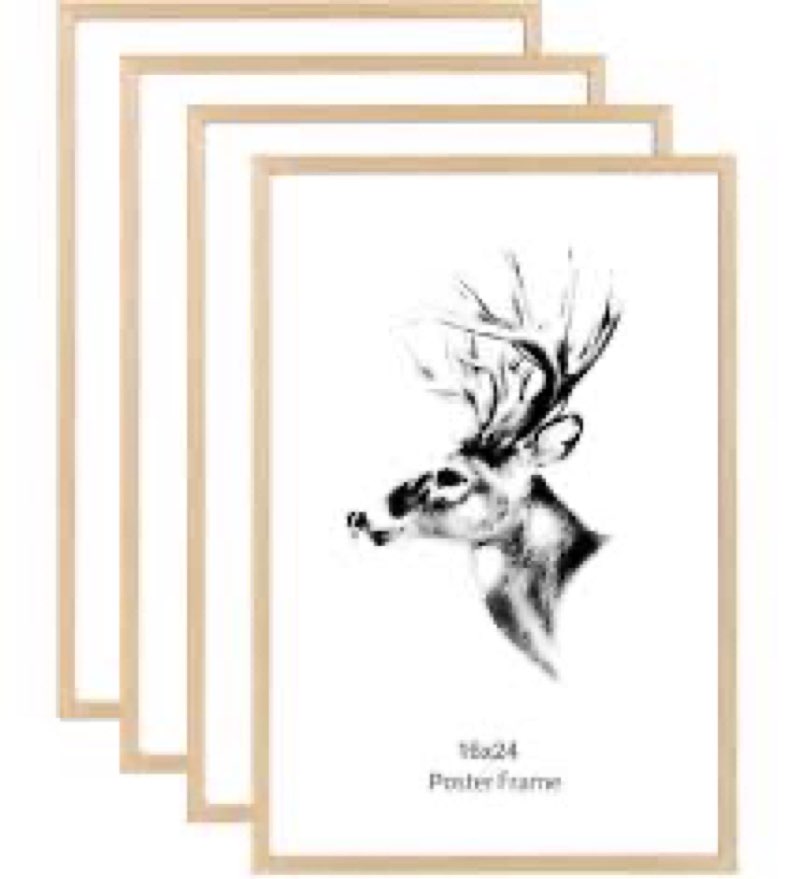 Yaetm 16x24 Picture Frames Set of 4, Walnut Brown, Solid Wood Frame 16 x 24 Frame for Gallery Wall, 