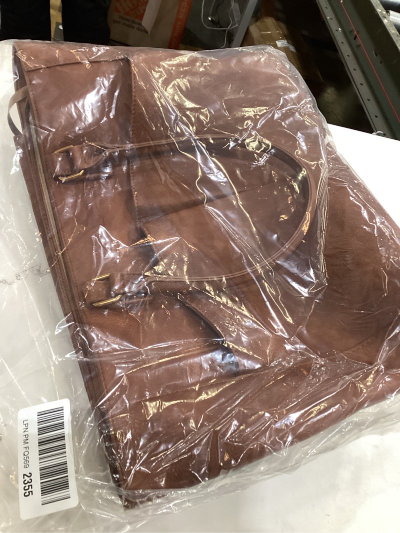 Condition photo showing New/Like New for Lifeamar Laptop Tote Bag for Women Leather Work Bags, Large Teacher Bag Capacity With Large Cup Holder for Women, Nurse Brown 15.6inch