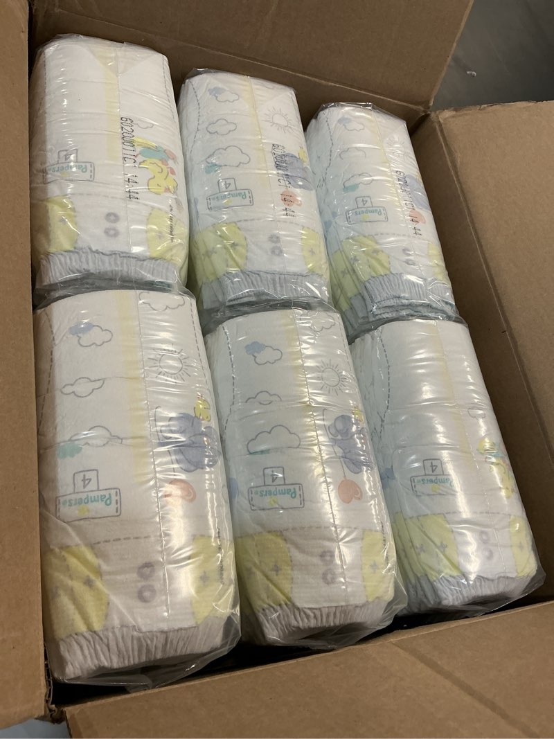 Condition photo showing New/Like New for Pampers Swaddlers Diapers, Size 4 (15-34 lbs), 150 Count, Absorbent, Keeps Baby Dry and Comfortable, Skin Safe Disposable Baby Diaper (Packaging May Vary) Size 4 150