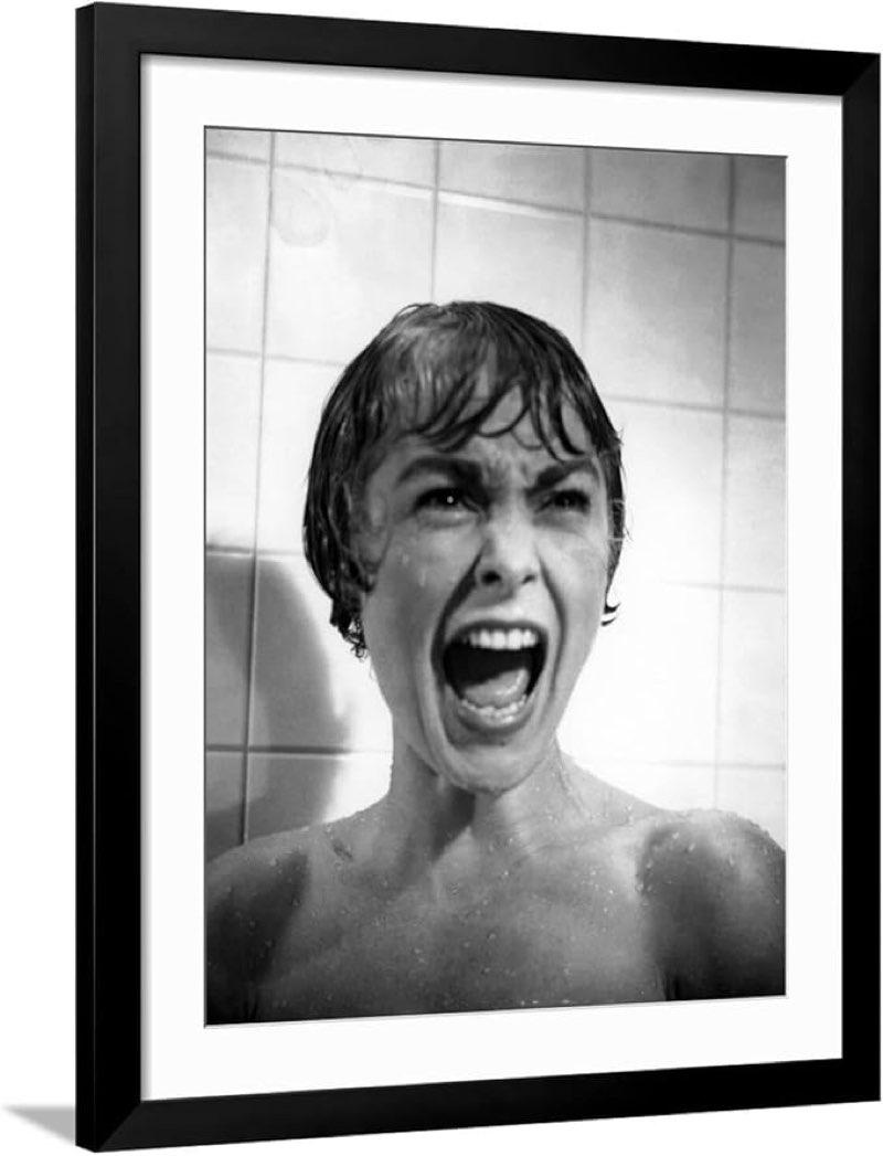 art.com wall photo psycho, janet leigh, directed by alfred hitchcock, 1961 on black frame, 20”x16”