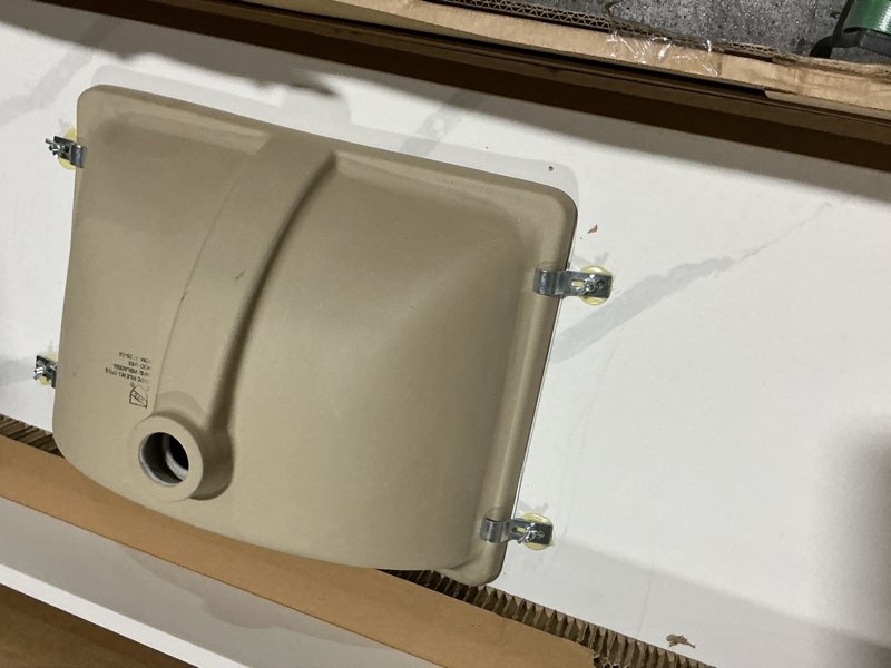 Condition photo showing Good Condition for allen + roth calacatta quartz 49-in x 22-in white quartz undermount single sink 3-hole bathroom vanity top