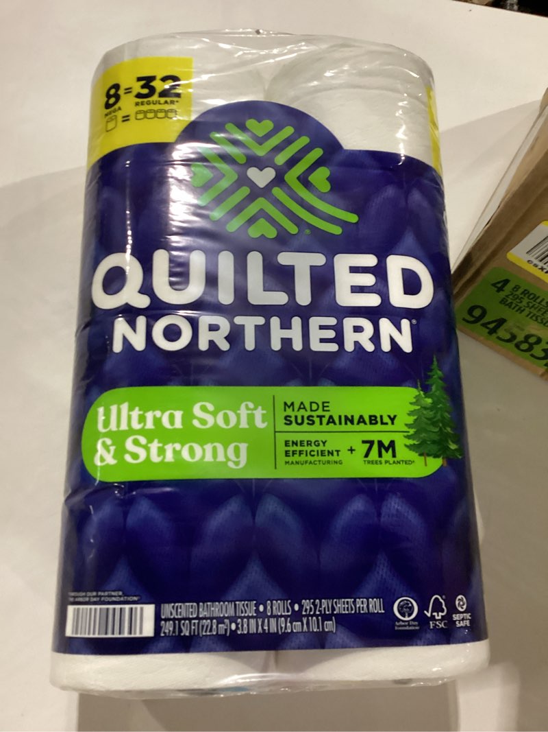 Condition photo showing New/Like New for Quilted Northern Ultra Soft & Strong Toilet Paper, 32 Mega = 128 Regular Rolls, 5X Stronger, White, 2-Ply, Premium Toilet Tissue