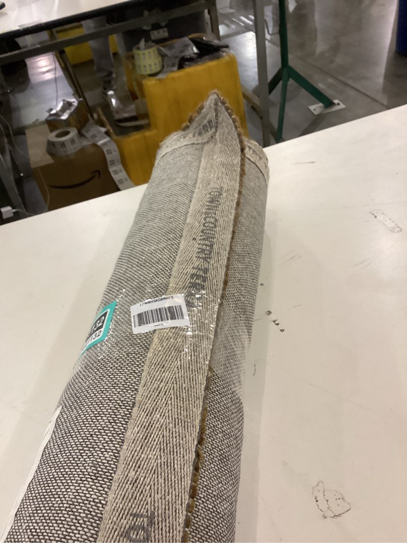 Condition photo showing As Is for TOWN & COUNTRY TERRA Montana Textured Border Handcrafted 100% Wool Runner Area Rug, Beige/Light Brown, 2'5"x7" 2'5" x 6'11" (Rectangular) Beige/Light Brown