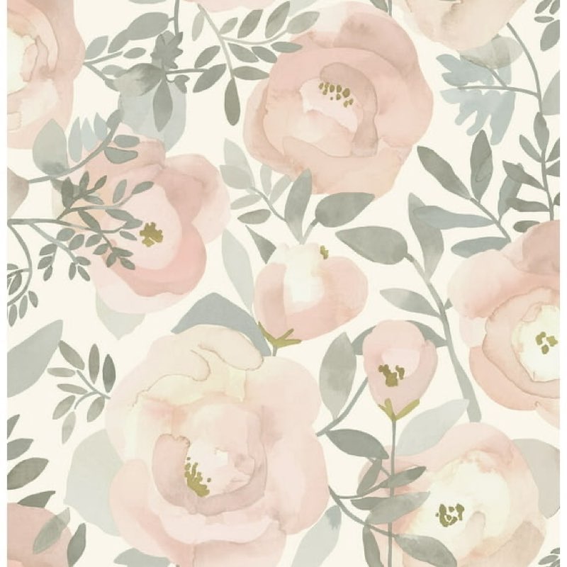 nuwallpaper rose peachy keen peel and stick wallpaper, removable wallpaper, 20.5 in x 18 ft