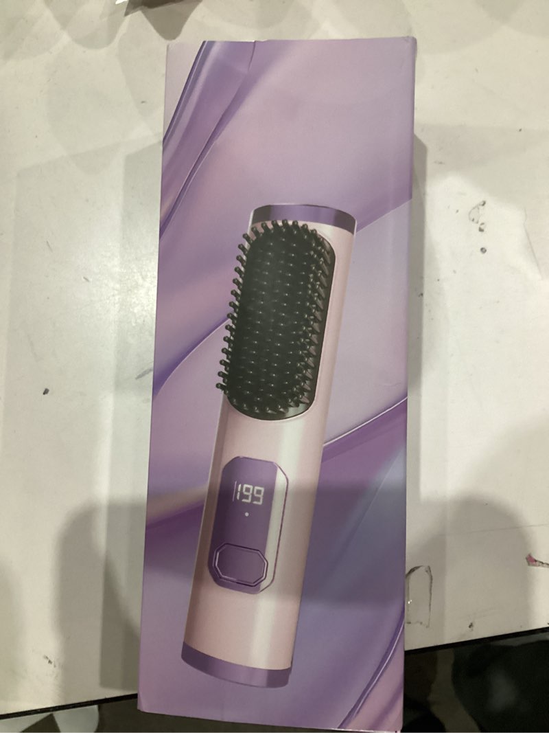Condition photo showing Good Condition for cordless hair straightener brush, portable 500 million ions smooth straightening brush, rechargeable
