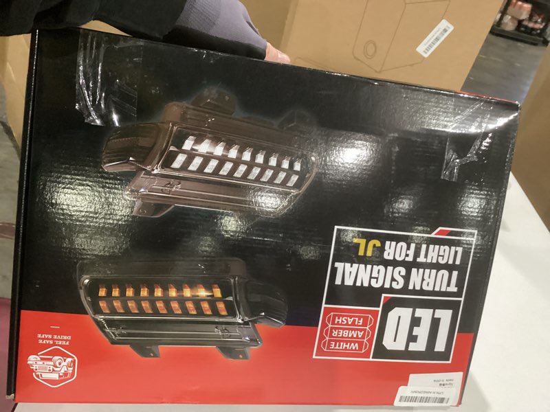 Condition photo showing As Is for M MIBAHE LED JL Fender Lights with Side Marker Replace for Jeep Wrangler 2018-2022 Sahara, Rubicon, High Altitude Models STOCK HALOGEN Turn Signal 6 wires for stock headlights are halogen 237.3mm Length x160.8mm