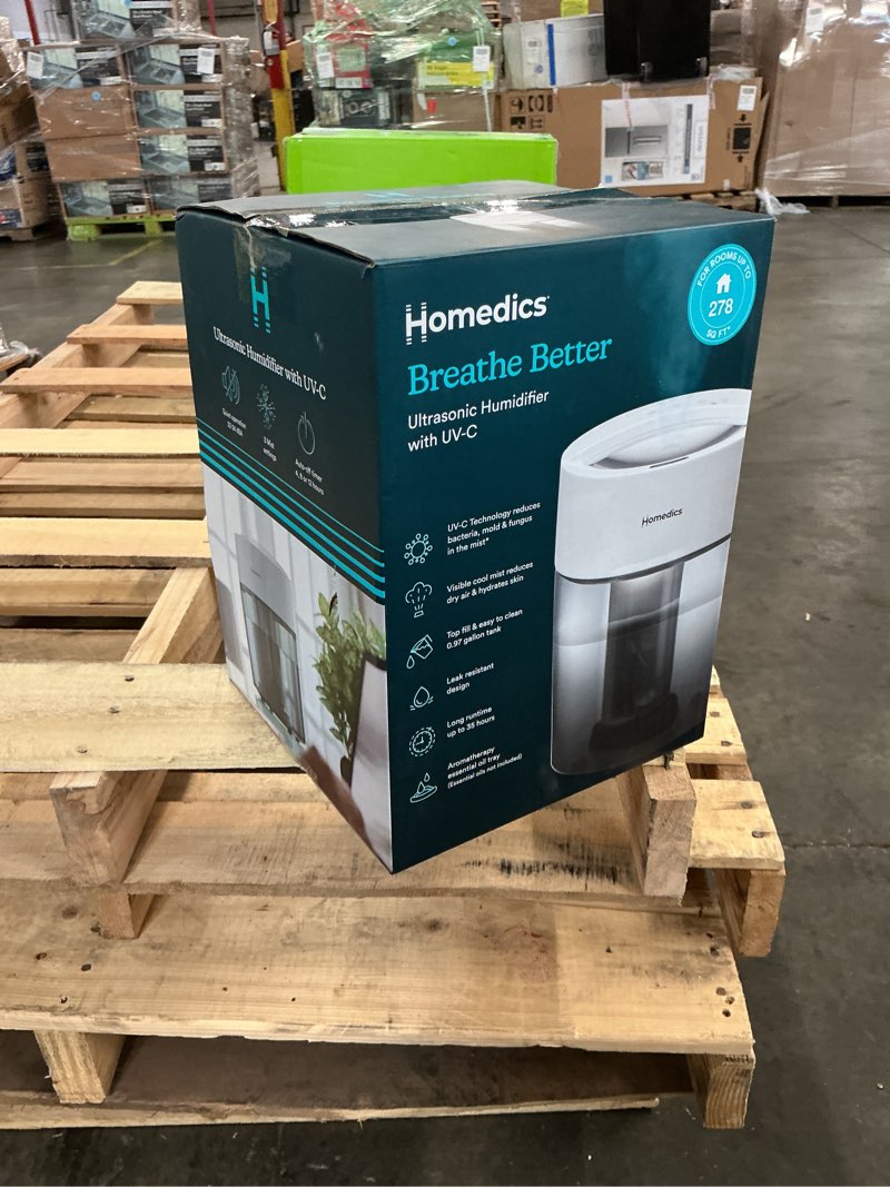 Condition photo showing Good Condition for homedics no leak ultra quiet with uv-c technology 1-gallon tabletop cool mist electronic humidifier (for rooms up to 278-sq ft) white