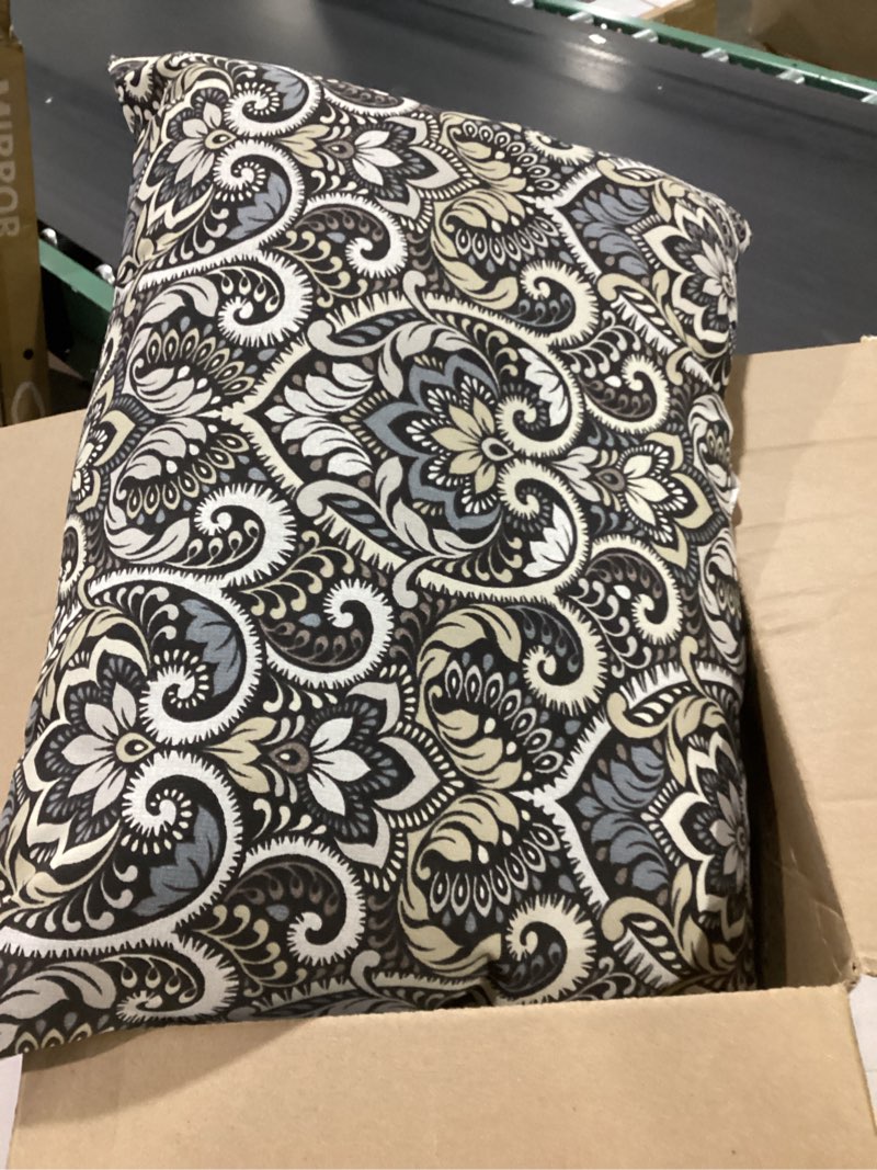 Condition photo showing Good Condition for arden outdoor cushion pillow back, 23 x 17, rain-proof, fade resistant black aurora damask 17 x 23 black aurora damask 1