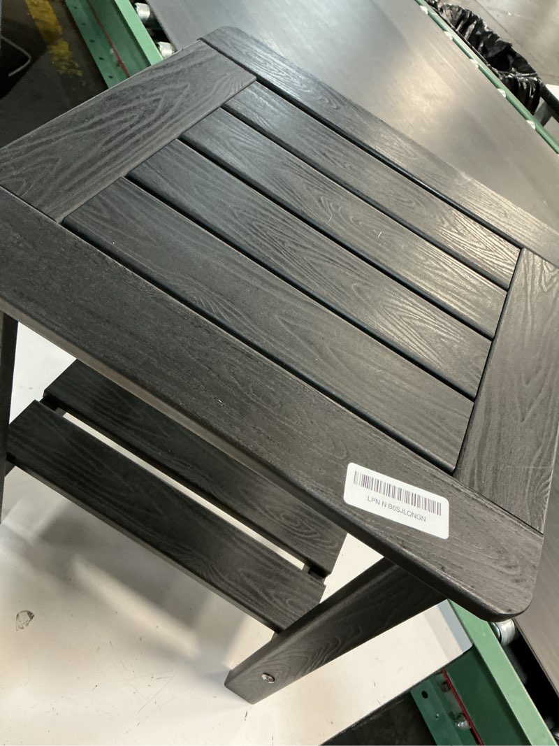 Condition photo showing Good Condition for kibaso-adirondack outdoor side table, 2-tier hdpe outdoor end table, weather resistant easy maintenance, small patio side table for patio, pool, porch, garden, lawn, and living room (1, black) 1 pack black