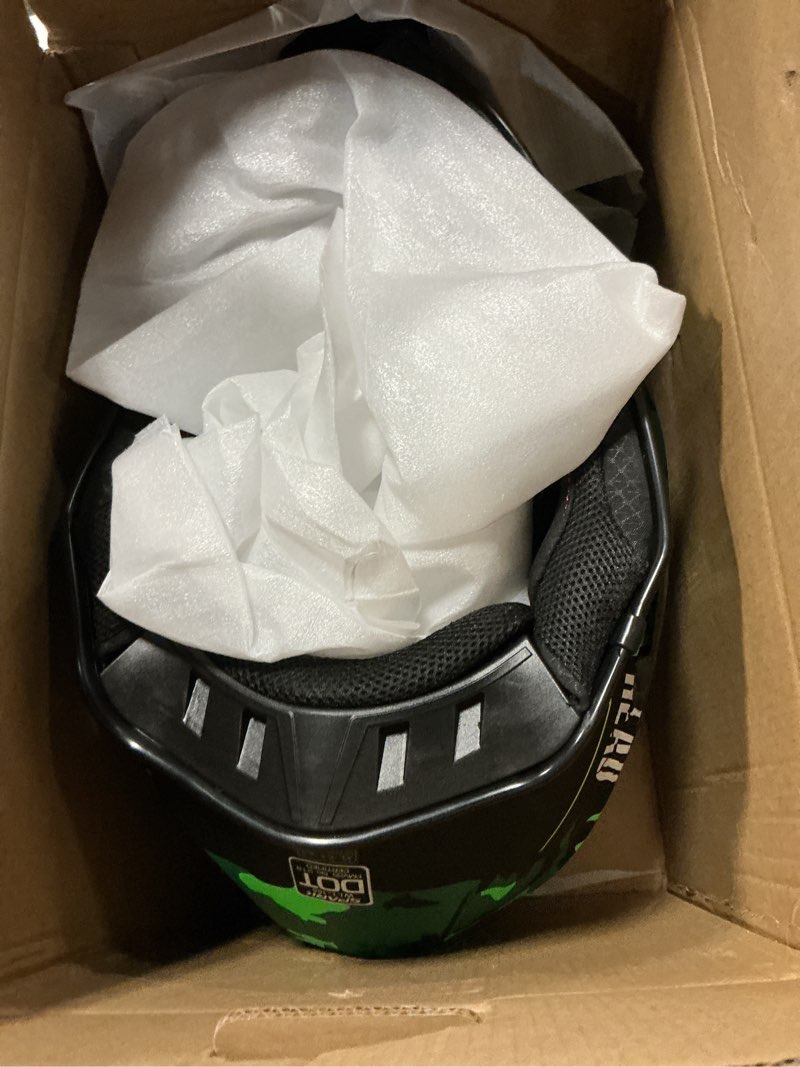 Condition photo showing Good Condition for spark adult motocross helmet dirt bike helmets full face motorcycle off-road mountain e-bike bmx mx atv helmet (with gloves goggles mask) 4pcs set, dot certified x-large matte black