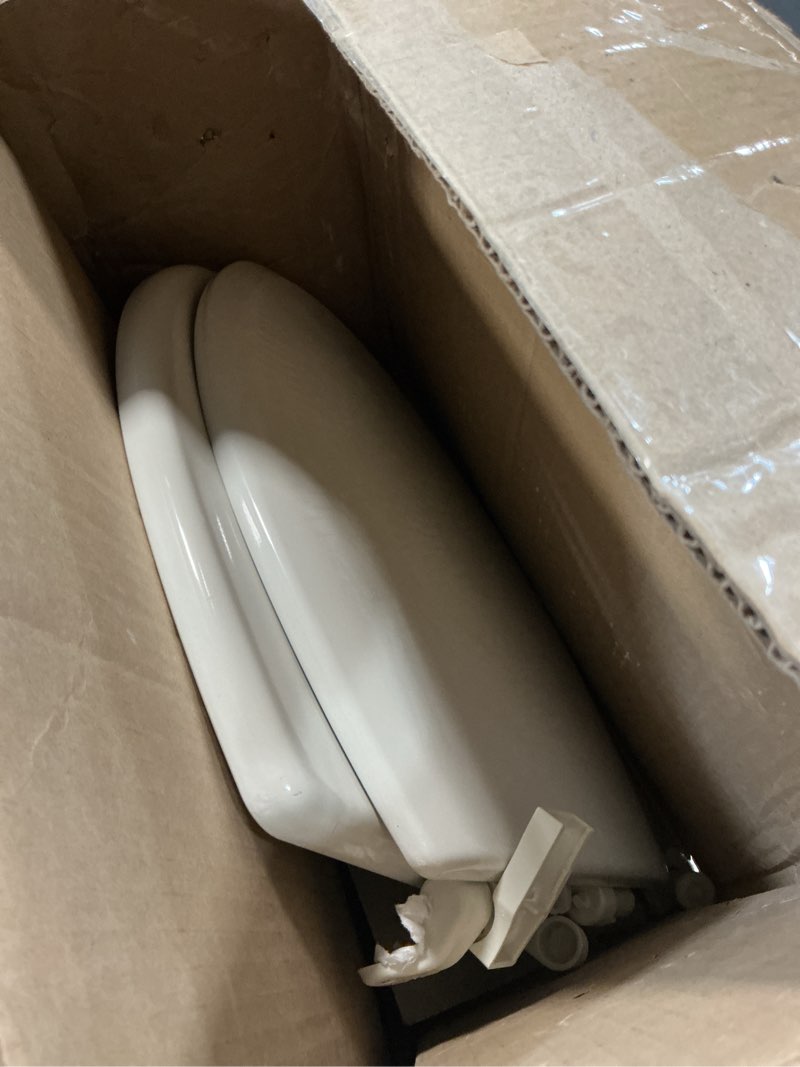 Condition photo showing item condition for Similar KOHLER 24764-RL-0 Rutledge Nightlight ReadyLatch Slow Close Toilet Seat, Elongated, Quiet-Close Lid and Seat, Grip-Tight Bumpers, White Elongated White Nightlight