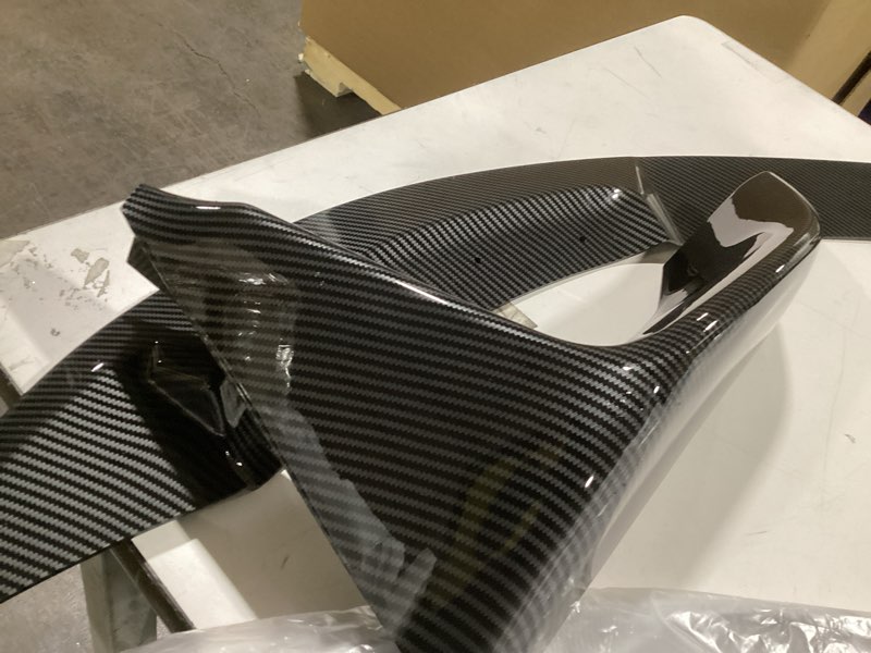 Condition photo showing As Is for similar 4PCS Car Carbon Fiber Color Front Bumper Splitter Fins 