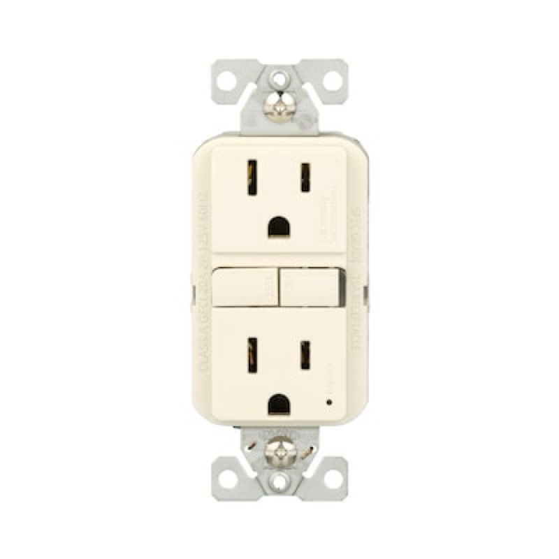 eaton 15 -amp 125-volt gfci residential decorator outlet receptacles , light almond