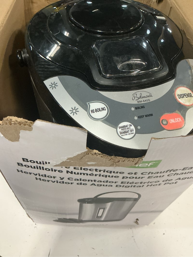 Condition photo showing As Is for nutrichefkitchen hot water urn pot insulated stainless steel,auto & manual dispense,auto boiler,safety lock shutoff 3.38 qt /3.2l - auto boiler shut off - pkwk43 (pkwk43.5), one size