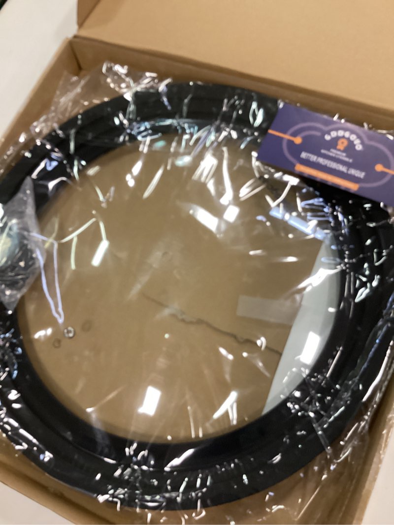 Condition photo showing Good Condition for 13-14-15 in Universal Pan Lid, Extra Large Silicone Pot Lid for Pots, Pans & Skillets, Replacement Frying Pan Lid with Heat Resistant Silicone Knob, Dishwasher Safe, Black 13''-14''-15'' Black