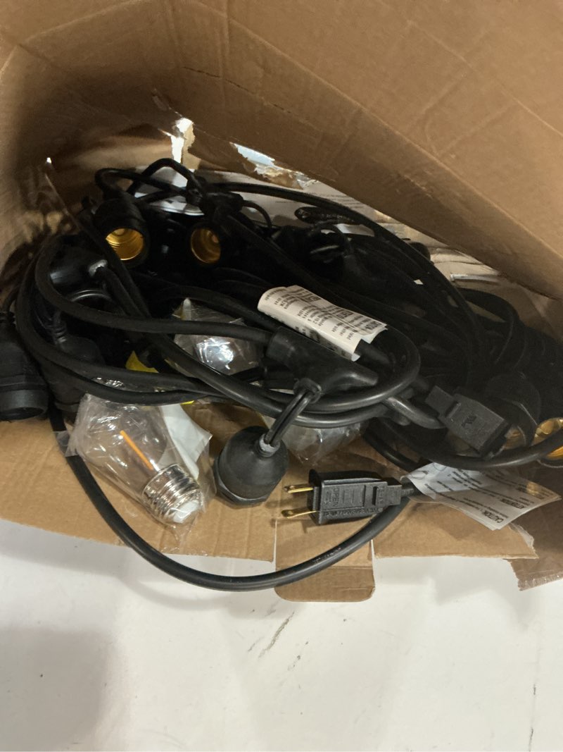 Condition photo showing As Is for Genesis 50' LED Outdoor String Lights | Rustic String Lights Plastic (missing parts)