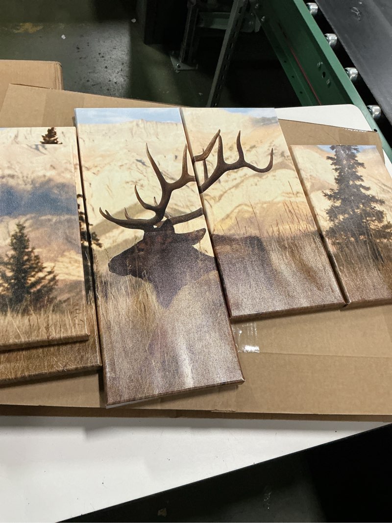 Condition photo showing New/Like New for VVOVV Wall Decor - Deer In Autumn Forest Painting Giclee Prints Wildlife Pictures Animal Elk Poster Canvas Art Wall Decor Modern Framed Artwork