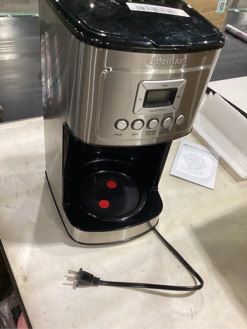 Condition photo showing As Is for *only coffee maker* cuisinart 14-cup coffee maker, programmable perfectemp glass carafe coffee machine with 1-4 cup setting, brew strength control and pause, stainless steel, dcc-3200nas 14-cup glass stainless steel