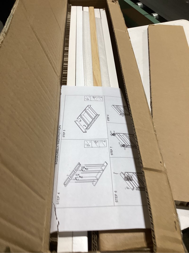 Condition photo showing Good Condition for klm 4 tier white slim storage cart with handle, slide out storage rolling utility cart for kitchen, laundry, narrow places