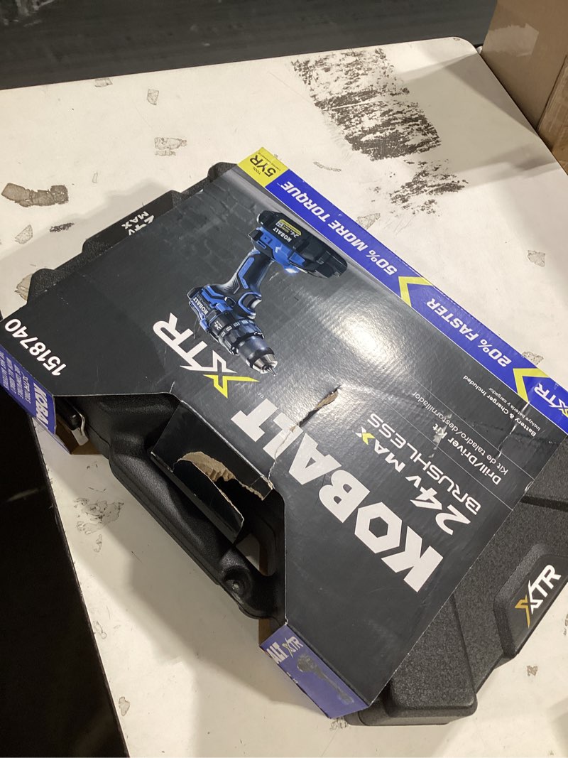 Condition photo showing Good Condition for kobalt xtr 24-volt max 1/2in keyless brushless cordless drill set kxdd 1424a-03