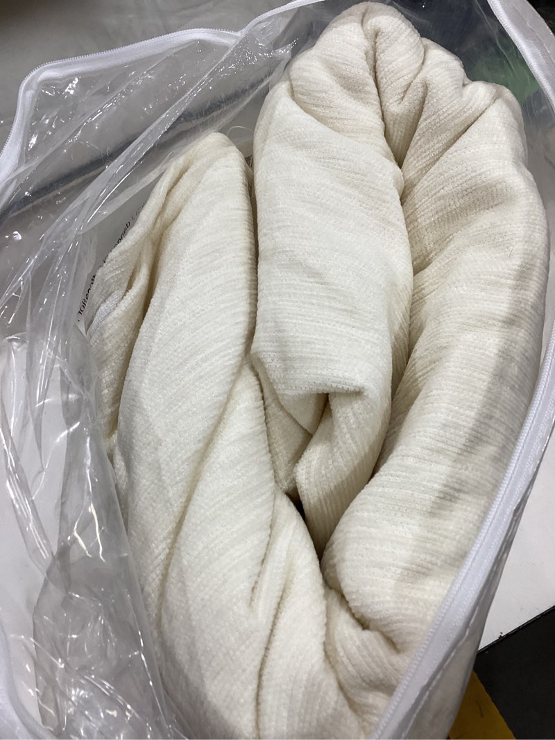 Condition photo showing Good Condition for meetsky couch cover sofa covers for 3 cushion couch sofa slipcovers thick chenille couch cushion covers for loveseat recliner simply put couch cover for pets,kids 71" x 134", beige 71" x 134" tassels edge-beige