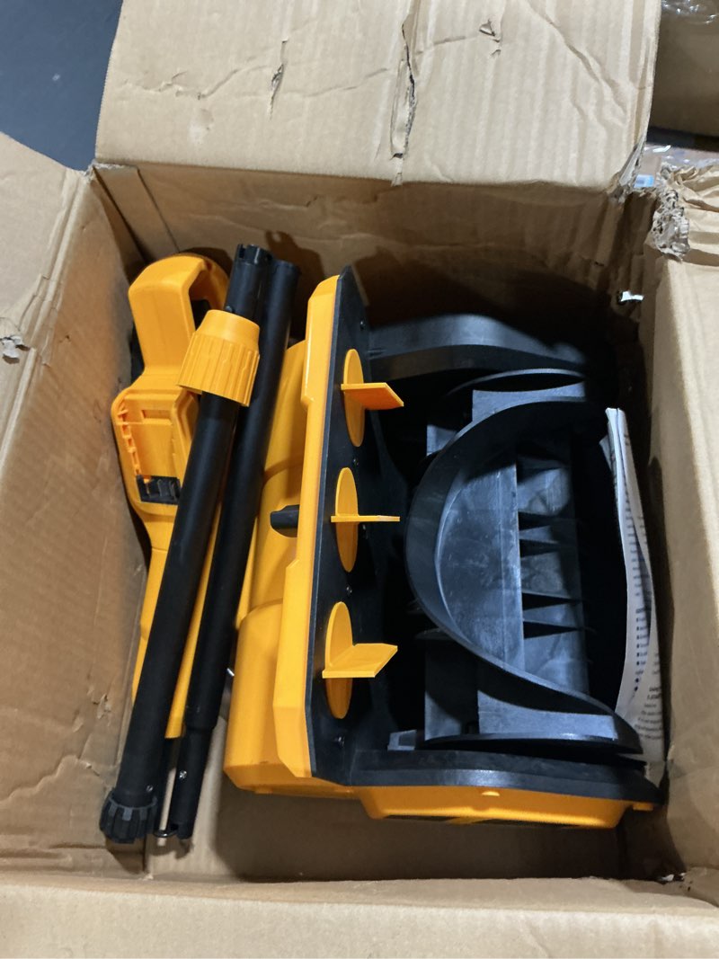 Condition photo showing As Is for Cordless Snow Shovel Compatible with DeWalt 20V MAX Battery(NO Battery) 12" Electric Snow Blower for Driveway Max 16FT Throw Distance, 7" Clear Depth with Front Handle for Deck, Patio, Bare