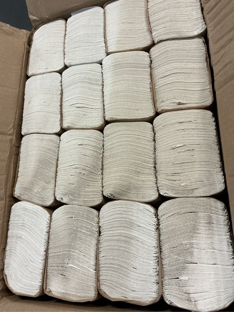 Condition photo showing New/Like New for tork multifold hand towel white h2, universal, 100% recycled fibers, 16 x 250 towels, mb540a 16 x 250 hand towels