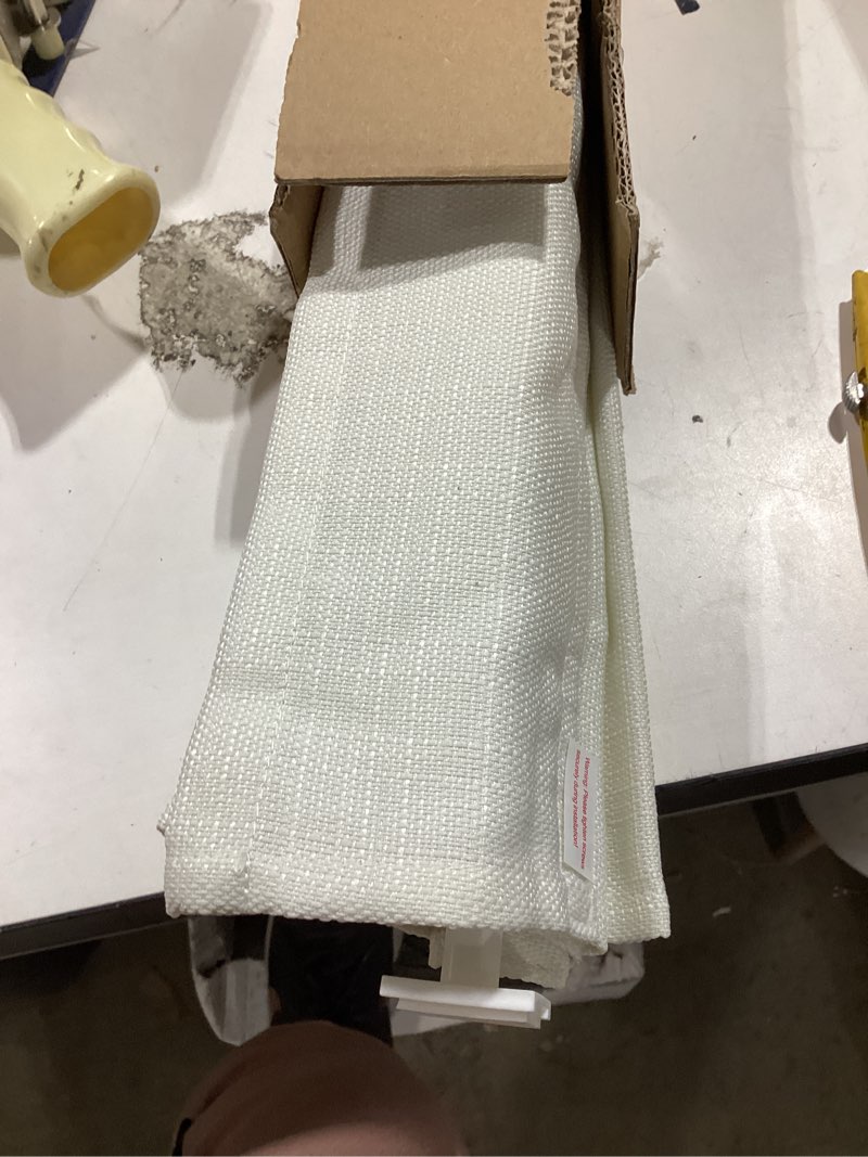 Condition photo showing Good Condition for lazblinds no drill roman shades for windows, cordless light filtering window shades with uv protection, polyester fabric for bedroom & living room, 24" w x 64" h, off white light filtering - off white 24"w x 64"h