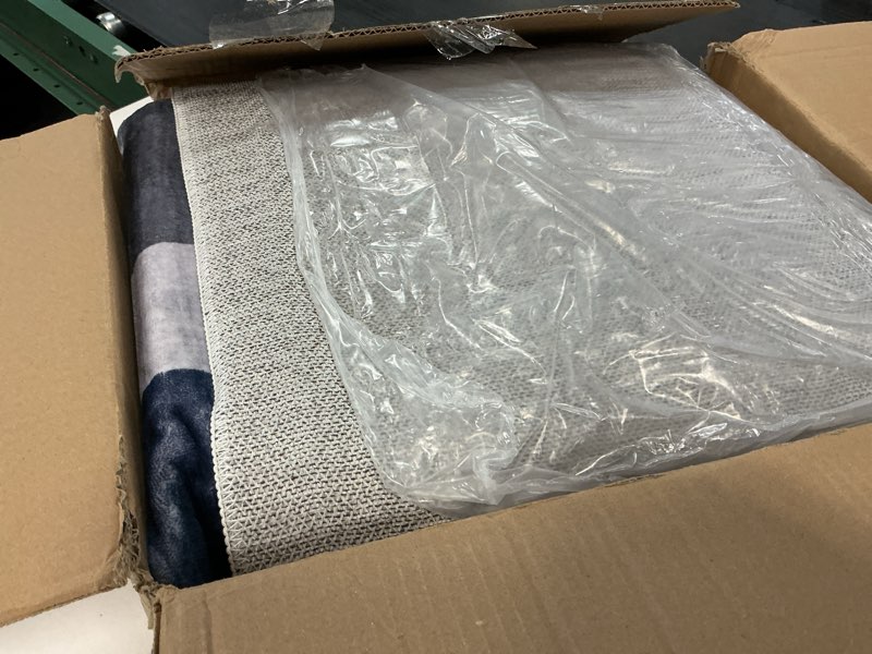 Condition photo showing Good Condition for rugsreal washable rug 6x9 abstract circles area rugs non slip floor carpet contemporary stain resistant soft rug low pile accent rugs for indoor living dining room, navy navy 6'x9'