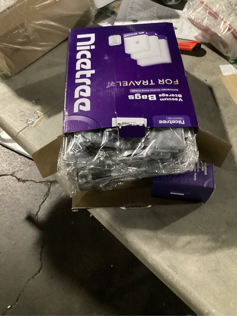 Condition photo showing Good Condition for Nicetree 18-Pack Wireless Vacuum Seal Bags with Rechargeable Pump | 3 Sizes (20/24/28 Inch) Travel Vacuum Storage Bags for Clothing, Bedding & Seasonal Storage | Space Saver for Luggage 18 Pack