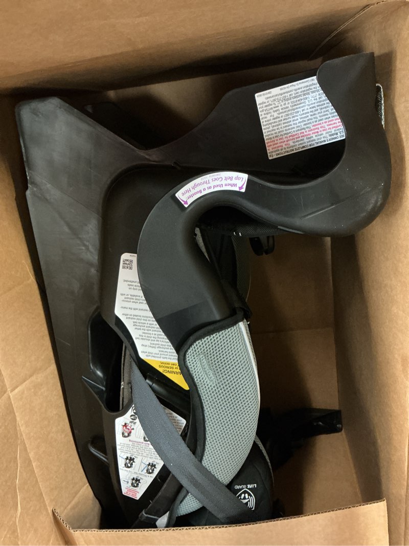Condition photo showing As Is for evenflo chase lx harnessed booster car seat (jameson gray) new evenflo chase lx harnessed booster car seat