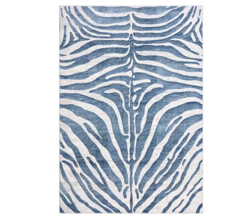 Nova Blue 7.9 ft. x 10.2 ft. Abstract Polyester Area Rug