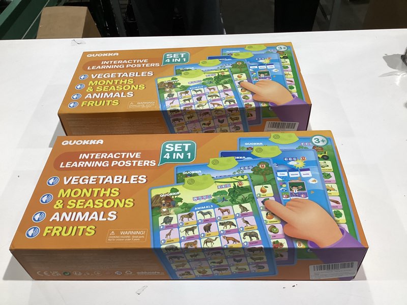 Condition photo showing New/Like New for QUOKKA Educational Toys for Kids 5-7 Year Old - Set of 4 Vertical 4 Learning Wall Chart for Toddlers Age 3 4 6+ - Interactive Speech Therapy Poster Boy Girl - Autism Puzzle Game 8-10-12 4 ABC Charts