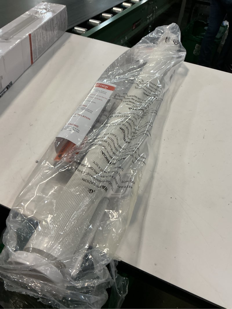 Condition photo showing Good Condition for reinforced 75” wide retractable baby gate with support rods, upgrade extra long retractable dog gates for doorways extra wide mesh baby gate retractable pet gate for stairs child safety gate(white) white reinforced 33" tall x 75" wide