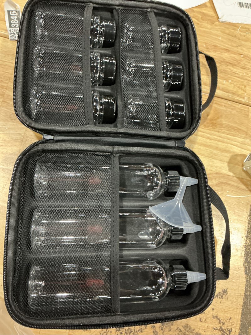 Condition photo showing New/Like New for 11-piece camping spice kit - 6 powder & 3 liquid containers with leakproof lids, portable funnel, eva hard case - portable seasoning set for hiking, bbq, rv travel - bpa-free pet bottles
