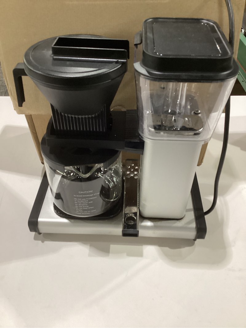 Condition photo showing As Is for Technivorm Moccamaster 53930 KBGV 10-Cup Coffee Maker Matte Silver, 40 oz, 10 Cup, 1.25 L 10-Cup Matte Silver,NOT TESTED