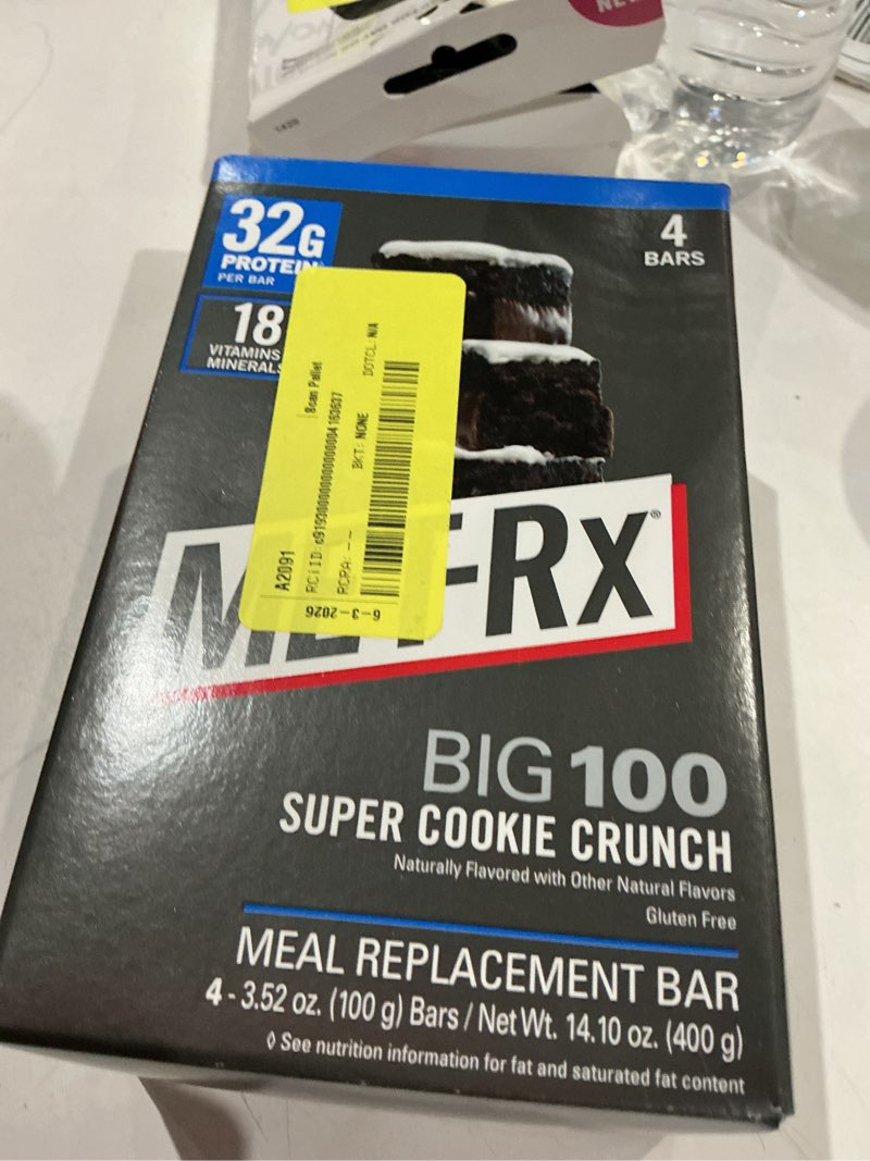 Condition photo showing Good Condition for met-rx, super cookie crunch meal replacement bar, 3.52 oz, 4 ct