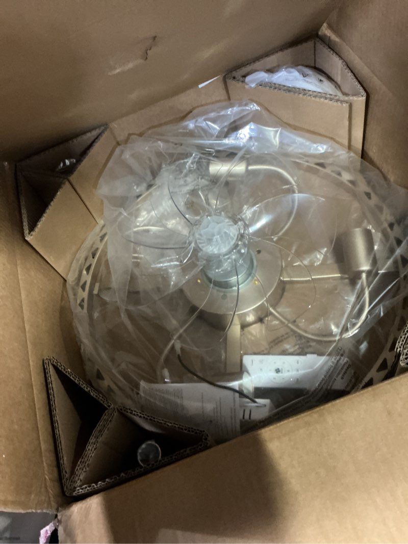 Condition photo showing Good Condition for 20" gold crystal fandelier ceiling fan with light, gold crystal chandelier ceiling fan with light remote control, 6 speeds for bedroom, nursery, living room