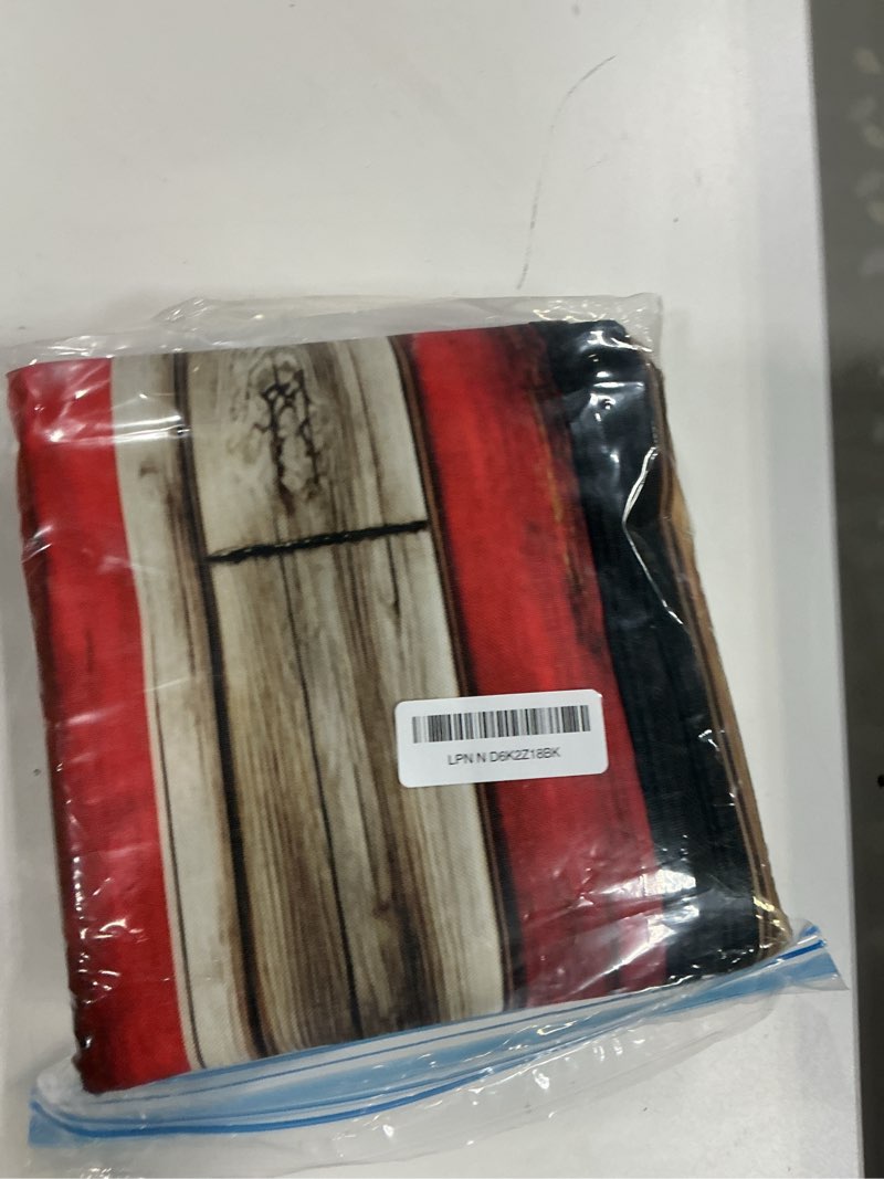 Condition photo showing As Is for american flag outdoor tv cover 52-55 inches, weatherproof & waterproof, red striped blue star enclosure with remote control pocket, vintage wooden tv screen protectors 52"-55" vintage american flag