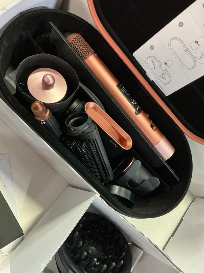 Condition photo showing Good Condition for dyson airwrap i.d.™ multi-styler, allure winner, bluetooth connected, no heat damage, 6-in-1 versatility, intelligent hair styler complete diffuse for curly to coily hair - amber silk