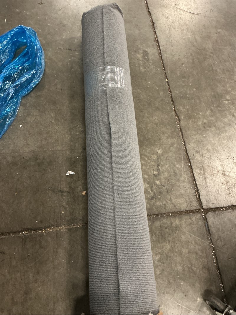 Condition photo showing As Is for marine carpet,6 ft x 10 ft blue-gray indoor outdoor carpet 0.2" thick boat carpet with water-proof tpe backing, non-slide outdoor marine carpet roll for home, patio, porch, deck blue-gray 6 ft x 10 ft