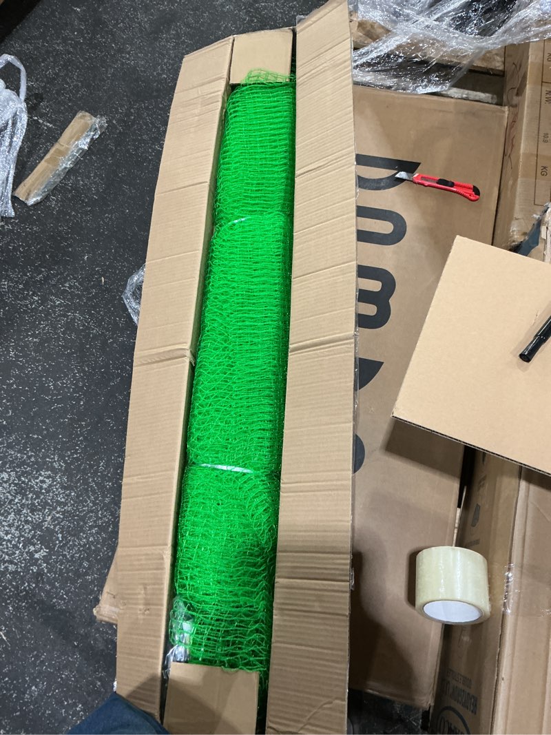 Condition photo showing Good Condition for temporary fence with posts, plastic fencing garden fence animals barrier with fiberglass stake windbreak rope, portable snow fences, fencing for dogs outdoors backyard (green) green 4x50 ft