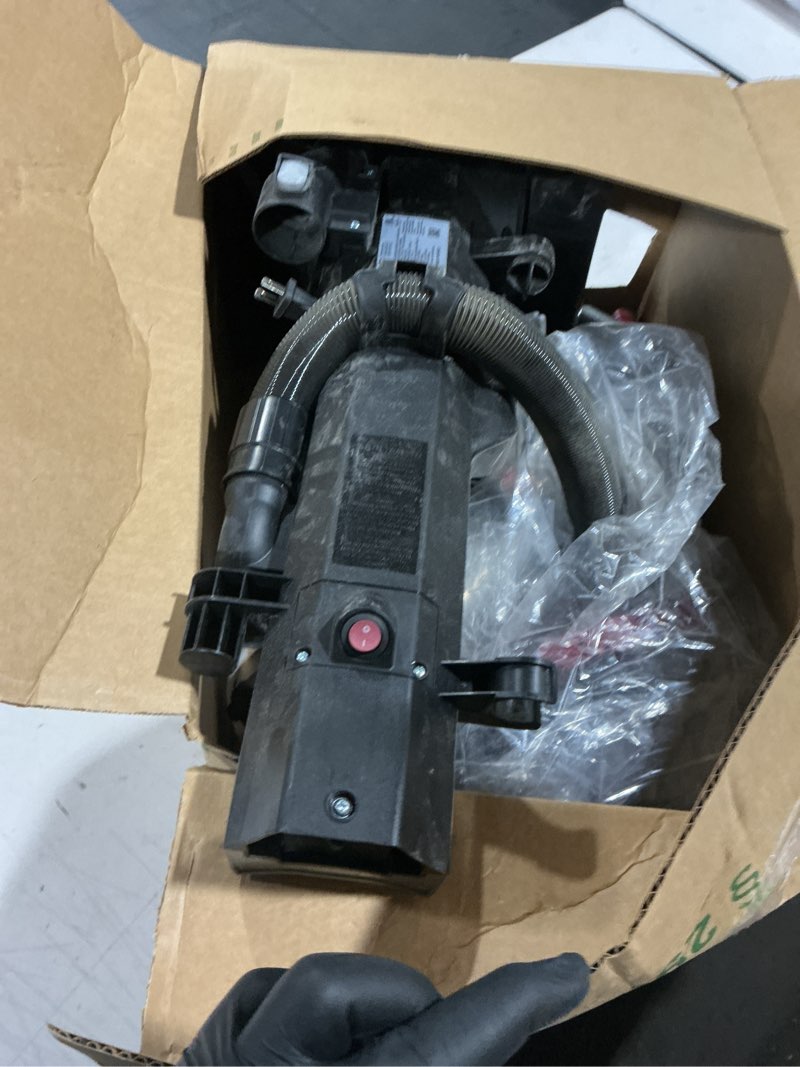Condition photo showing As Is for hoover windtunnel cord rewind pro bagless vacuum cleaner, corded upright vacuum cleaner for carpet and hard floor, multi-cyclonic filtration, 25ft auto-rewind cord, 5-height adjustment