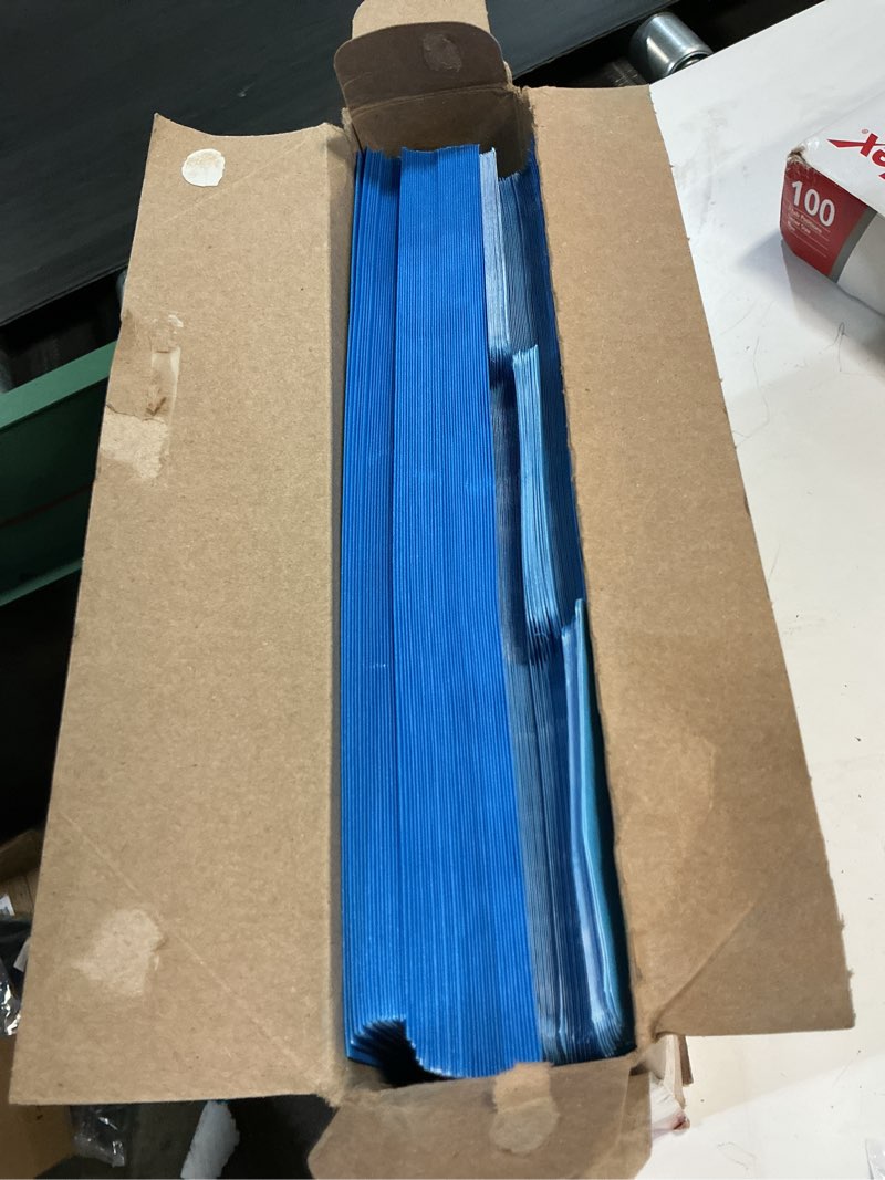 Condition photo showing New/Like New for pendaflex two-tone color file folders, letter size, blue, 1/3 cut, 100 per box (152 1/3 blu), 12 inches blue 1 box file folder